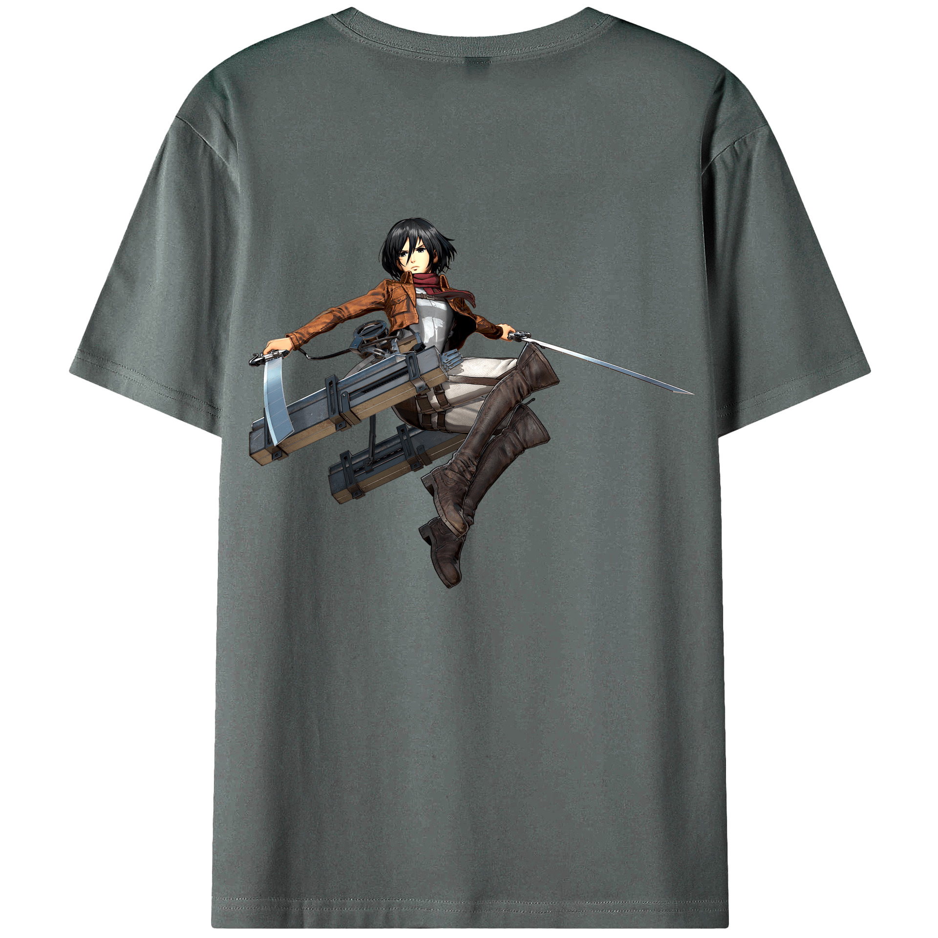 （画像用） 進撃の巨人 ミカサ·アッカーマン Attack on Titan Mikasa Ackerman 綿100％半袖Tシャツ（背面プリント）